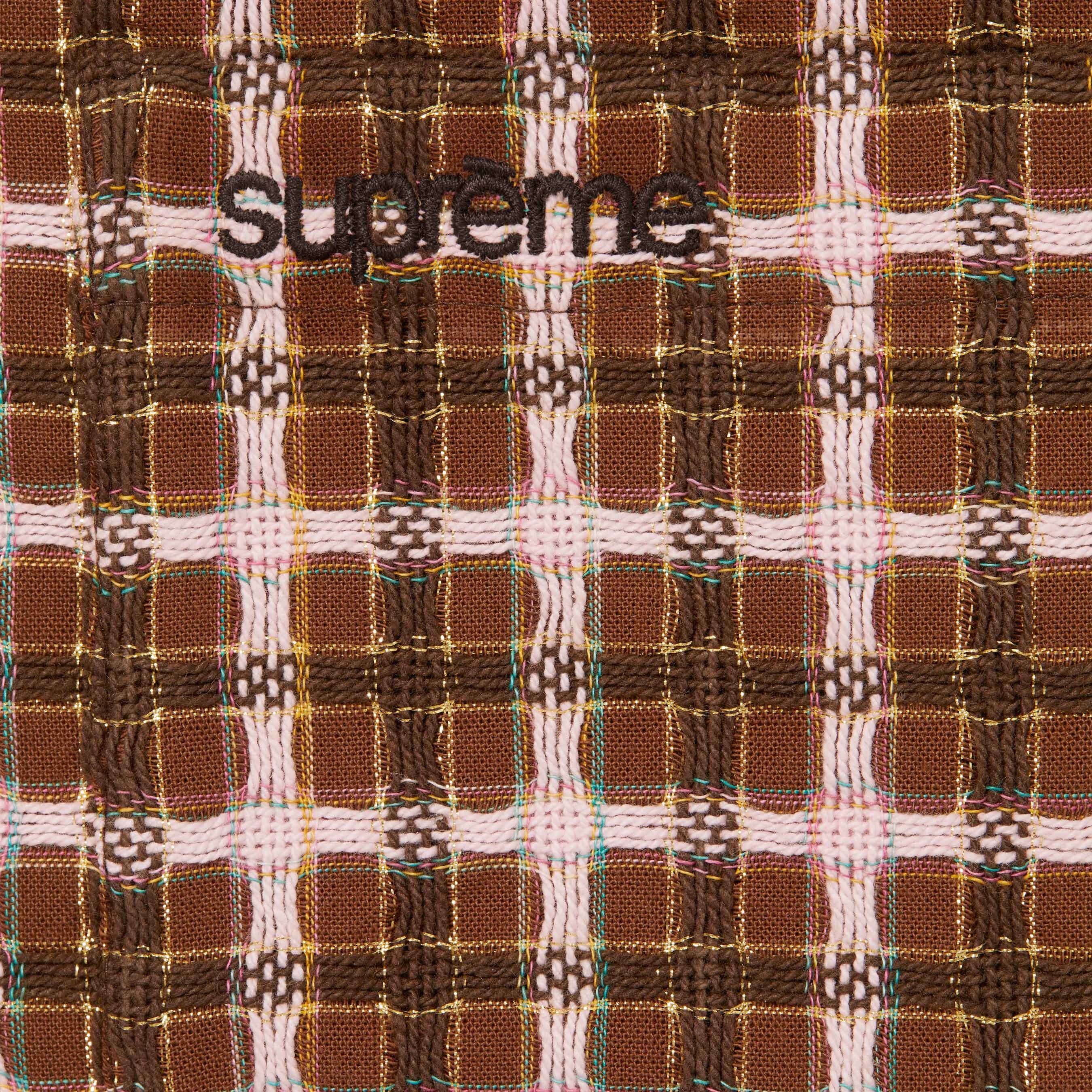 Metallic Plaid Zip Up Shirt view 4